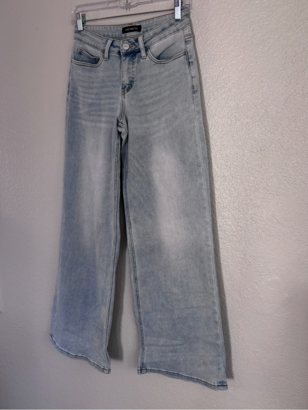 ONESO Light Wash High Rise Baggy Wide Leg Skater Denim Jeans 25 - Picture 3 of 8